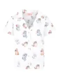 Vivetta Kids kitten-print polo-collar shirt - White