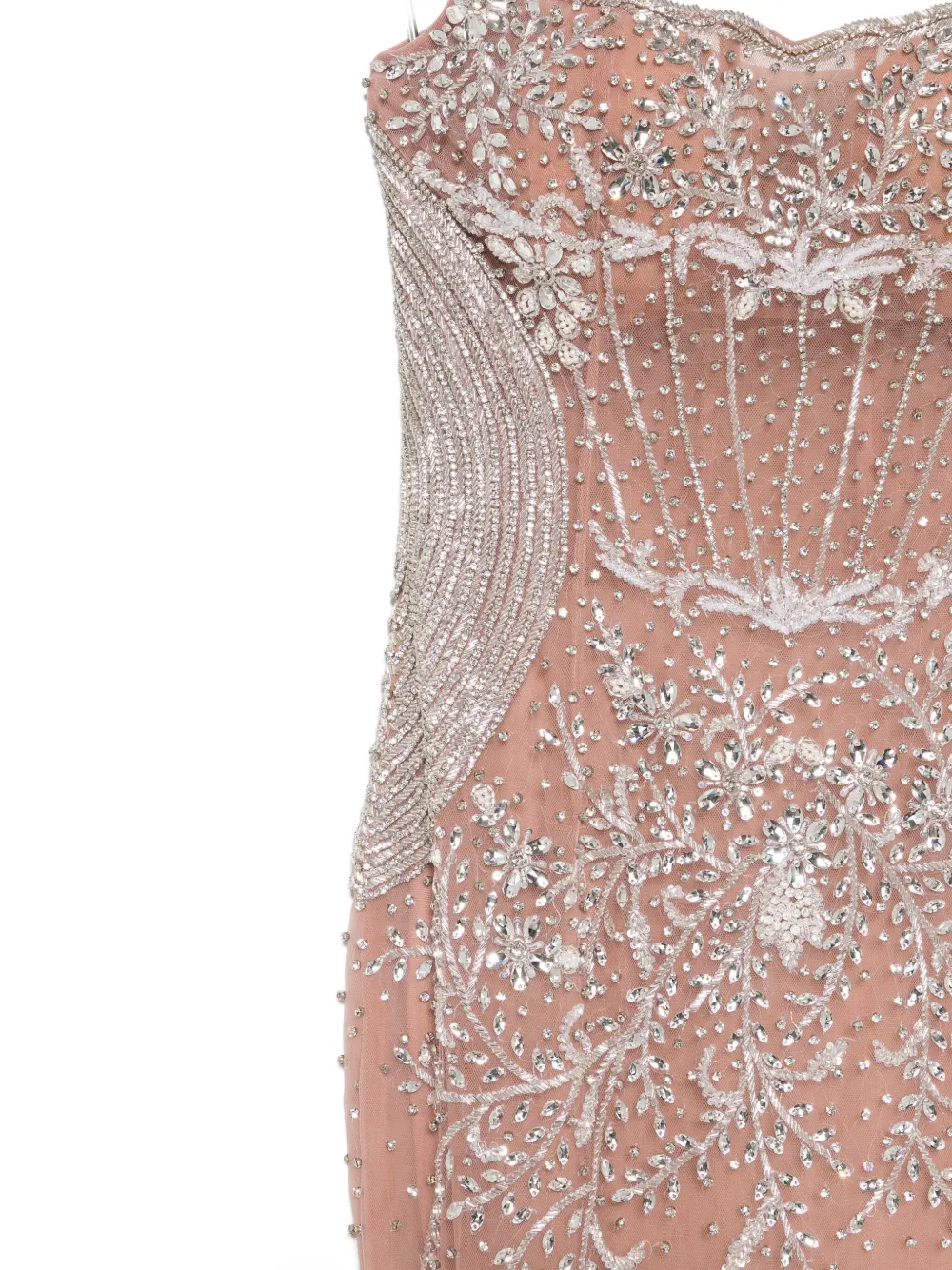 Holland & Holland Crystal-embellished Strapless Dress In Pink