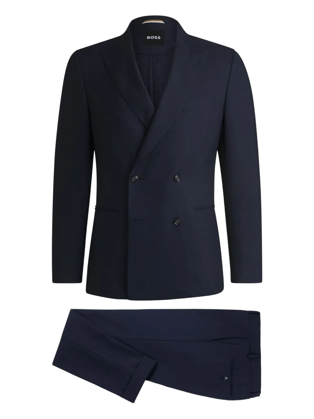 BOSS Pak met dubbele rij knopen en puntige revers Blauw