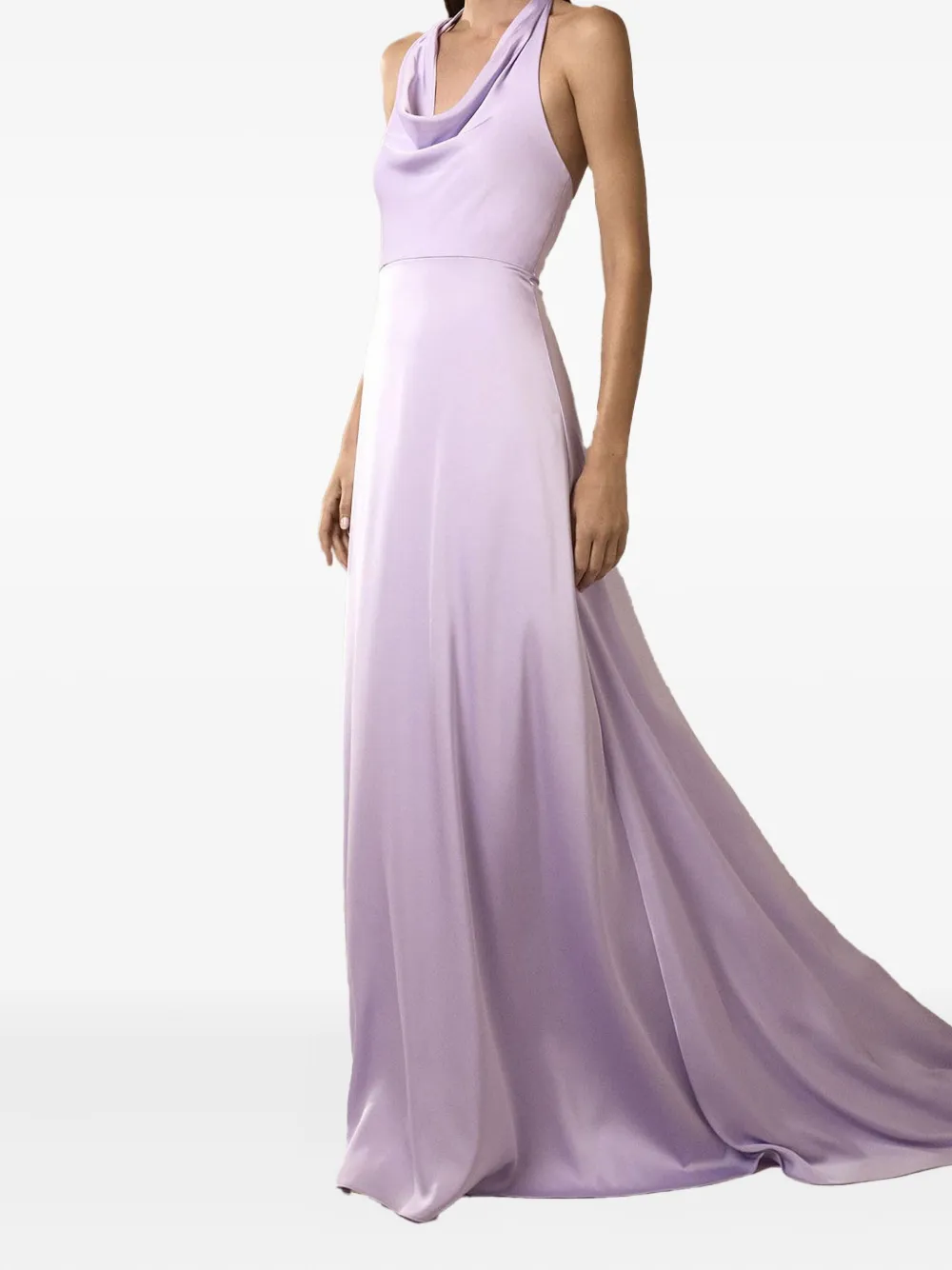 Nicole Miller cowl-neck halter maxi dress | Purple | Image 1