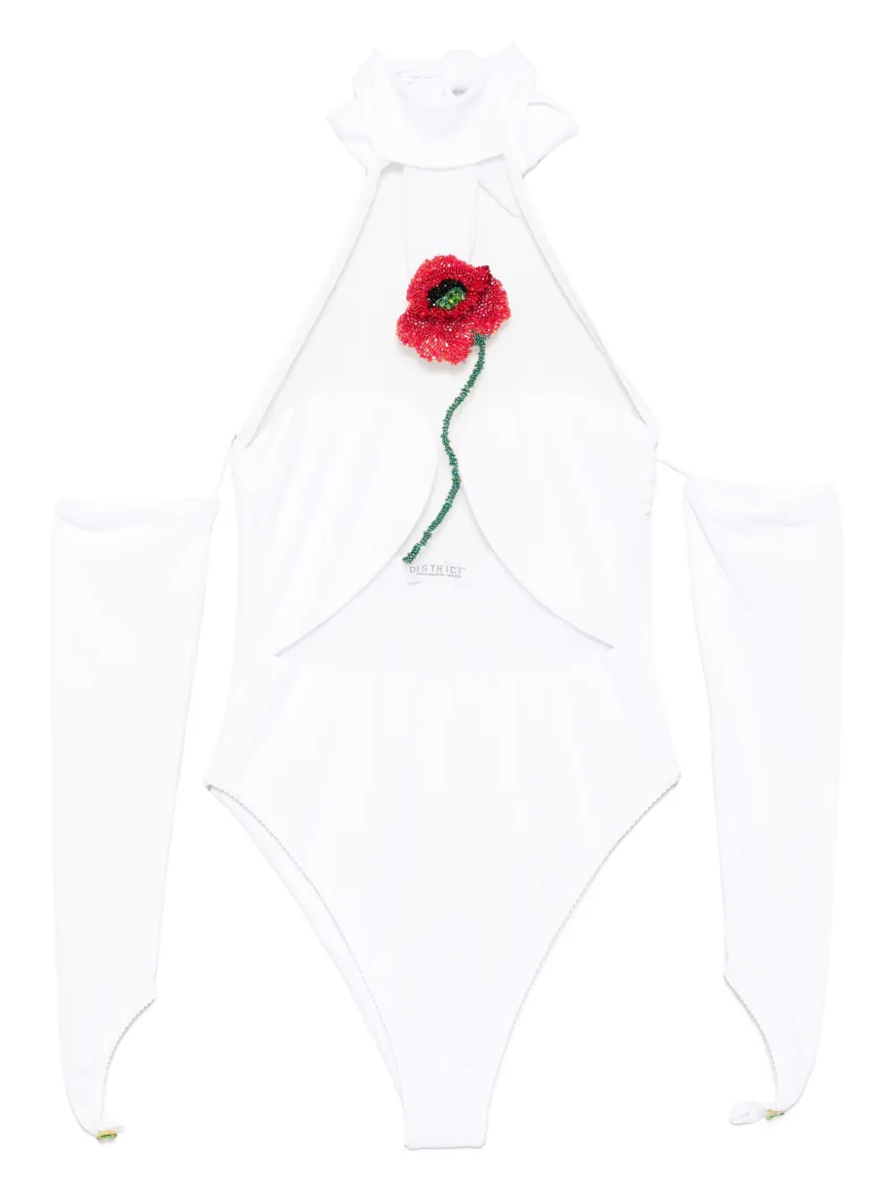 Mazzei beaded-flower swimsuit | White | Image 1