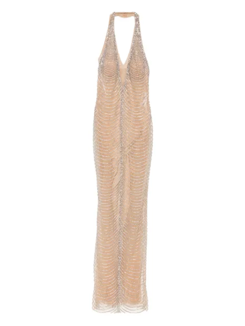 Holland & Holland beaded V-neck maxi dress