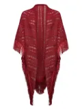 SIMONA CORSELLINI fringed knit shawl - Red