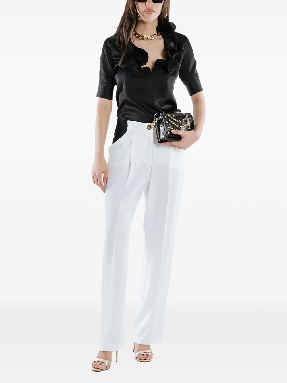 Babylone Paris Top in raso | nero | Image 1