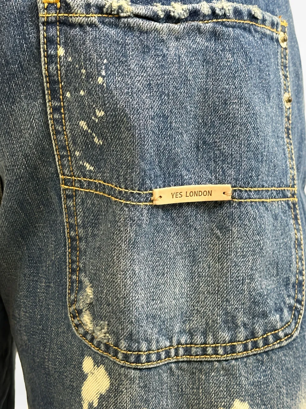 YES LONDON Gerafelde denim shorts Blauw