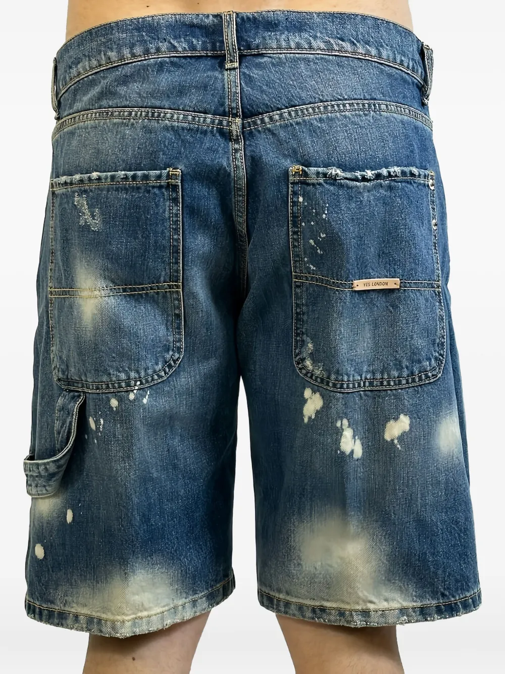 YES LONDON Gerafelde denim shorts Blauw