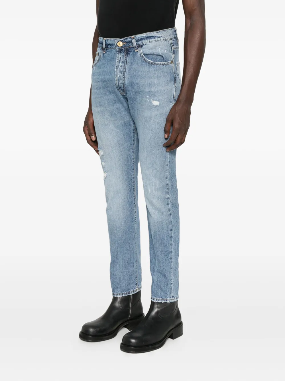 YES LONDON Gerafelde katoenen jeans Blauw