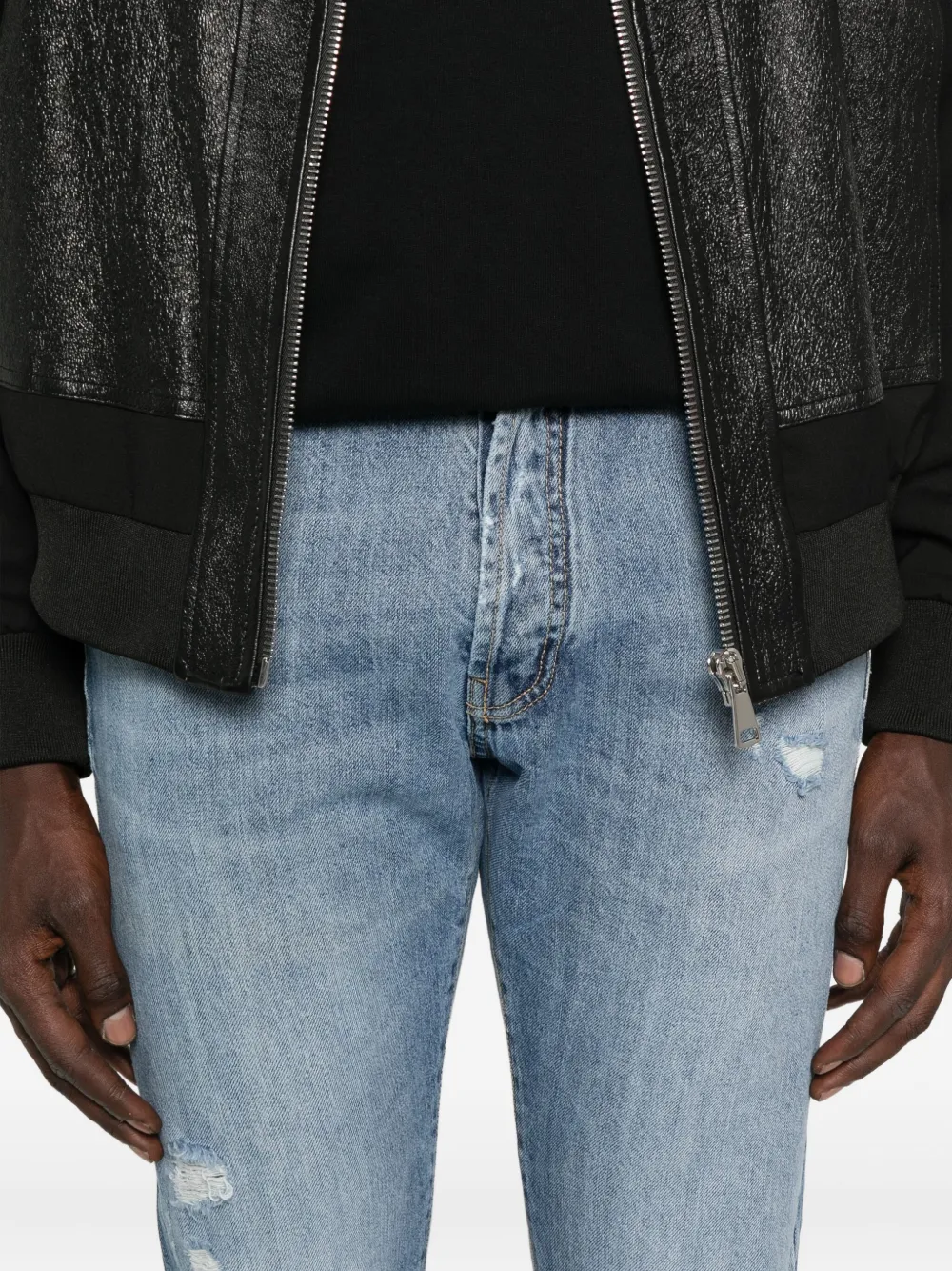 YES LONDON Gerafelde katoenen jeans Blauw