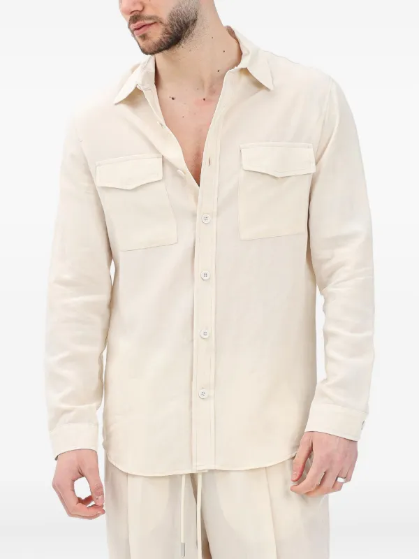 YES LONDON double-pocket long-sleeve Shirt Neutrals FARFETCH PH