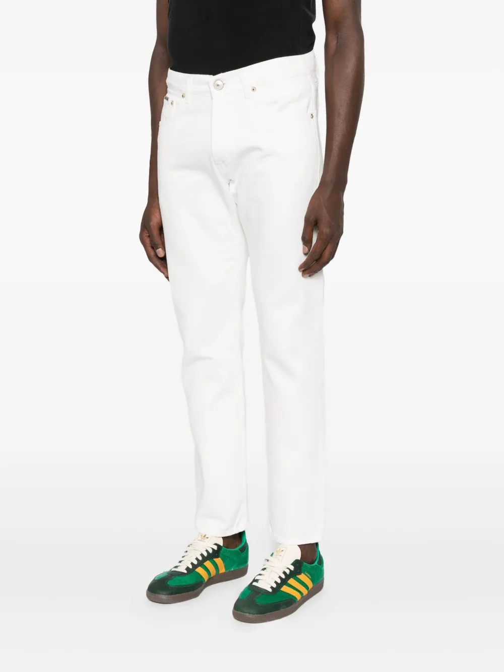 YES LONDON Jeans met knoop- en ritssluiting Wit