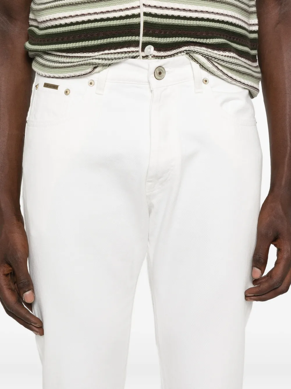 YES LONDON Jeans met knoop- en ritssluiting Wit