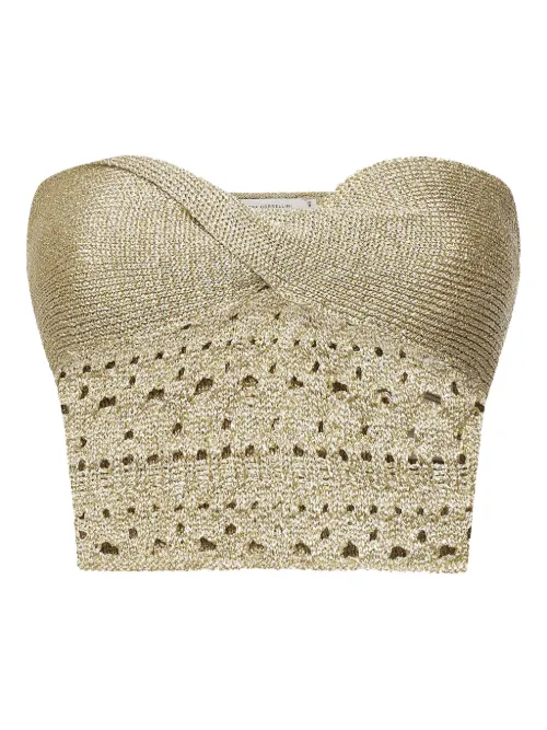Haut en crochet à effet métallisé - SIMONA CORSELLINI - Modalova