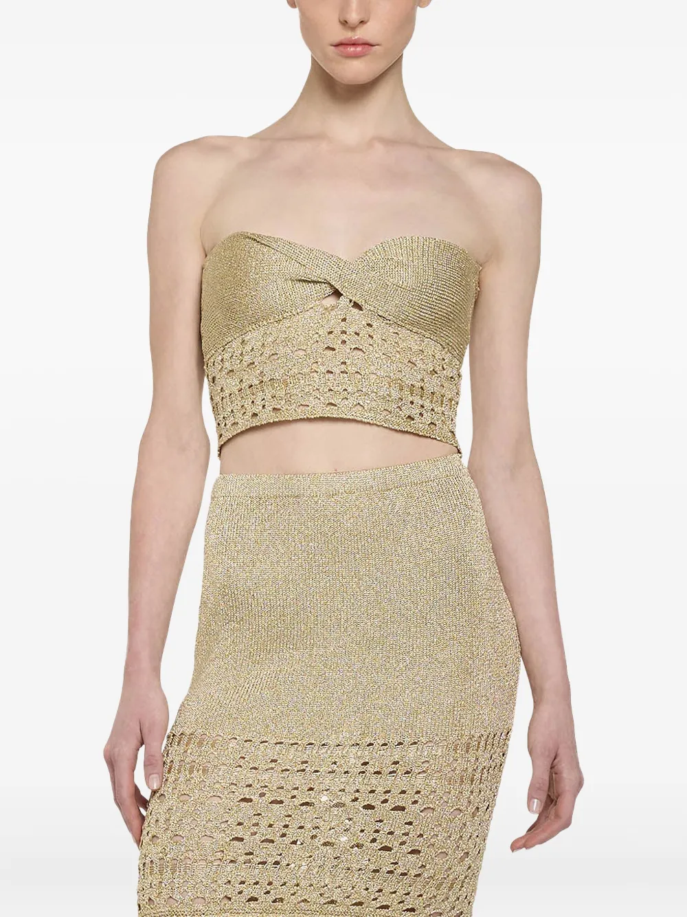 SIMONA CORSELLINI metallic crochet top | Vests & Tank Tops | Image 2
