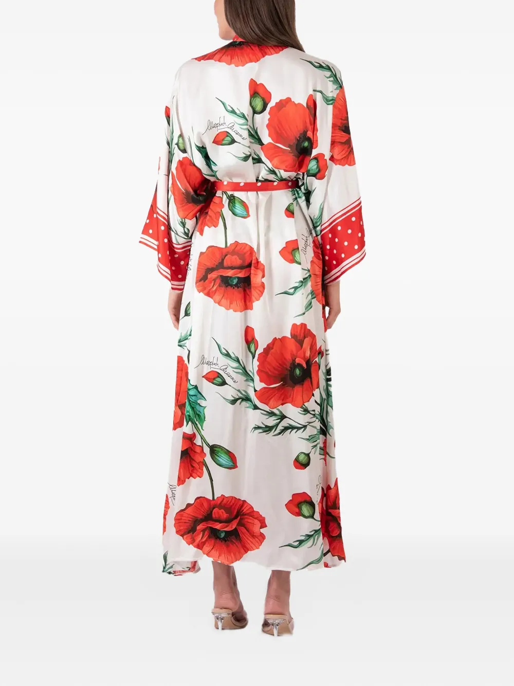 Mazzei Maxi-jurk met print en ceintuur - Wit