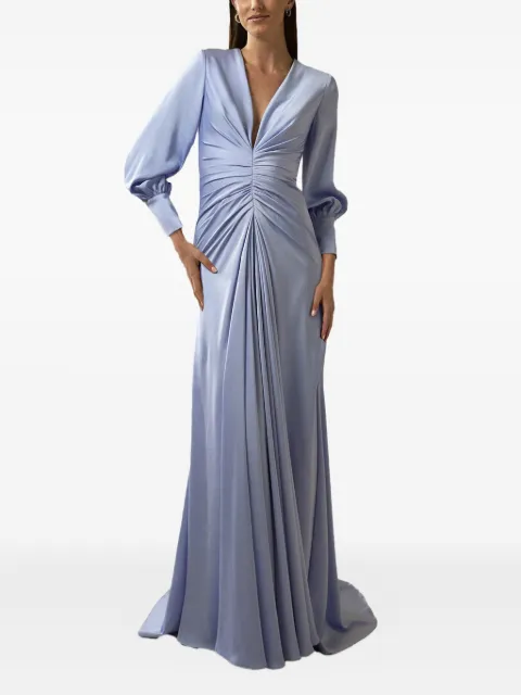 Nicole Miller v-neck longsleeves maxi dress