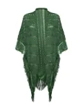 SIMONA CORSELLINI extra large fringed knit scarf - Green