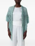 SIMONA CORSELLINI sequin-embellished fringed scarf - Green