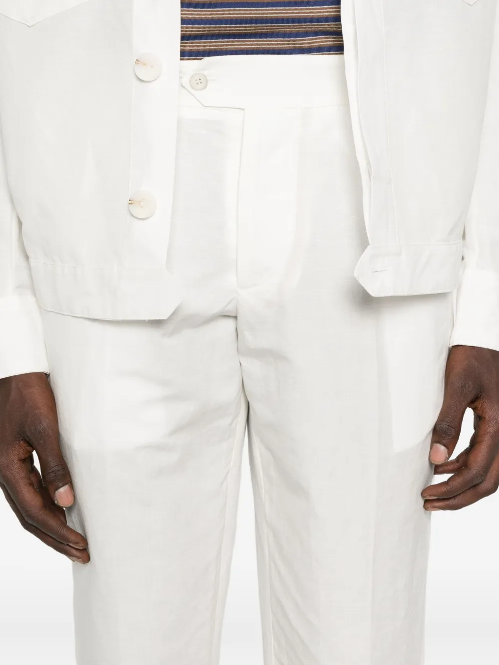 YES LONDON Broek met knoopsluiting Wit