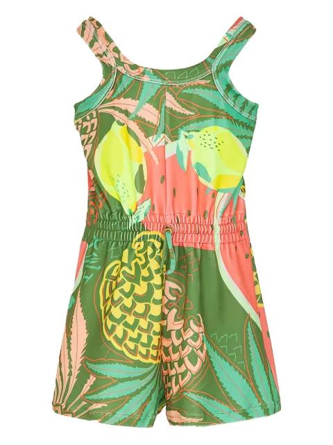 F**K kids floral-print playsuit