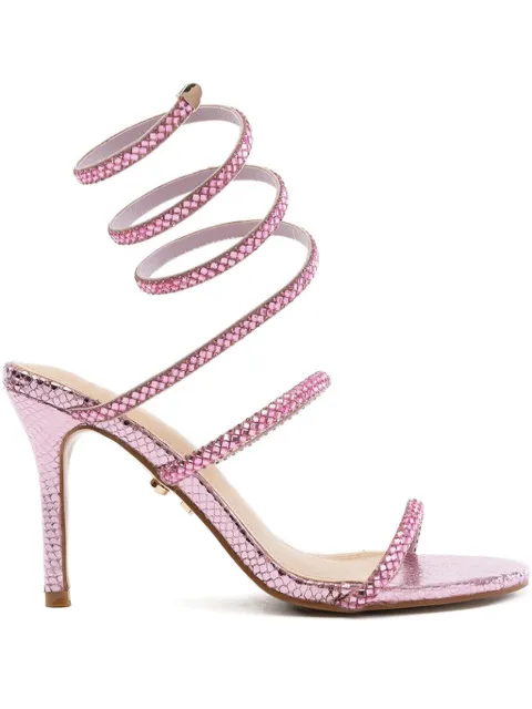 TWENTY FOURHAITCH spiral embellished heeled sandals