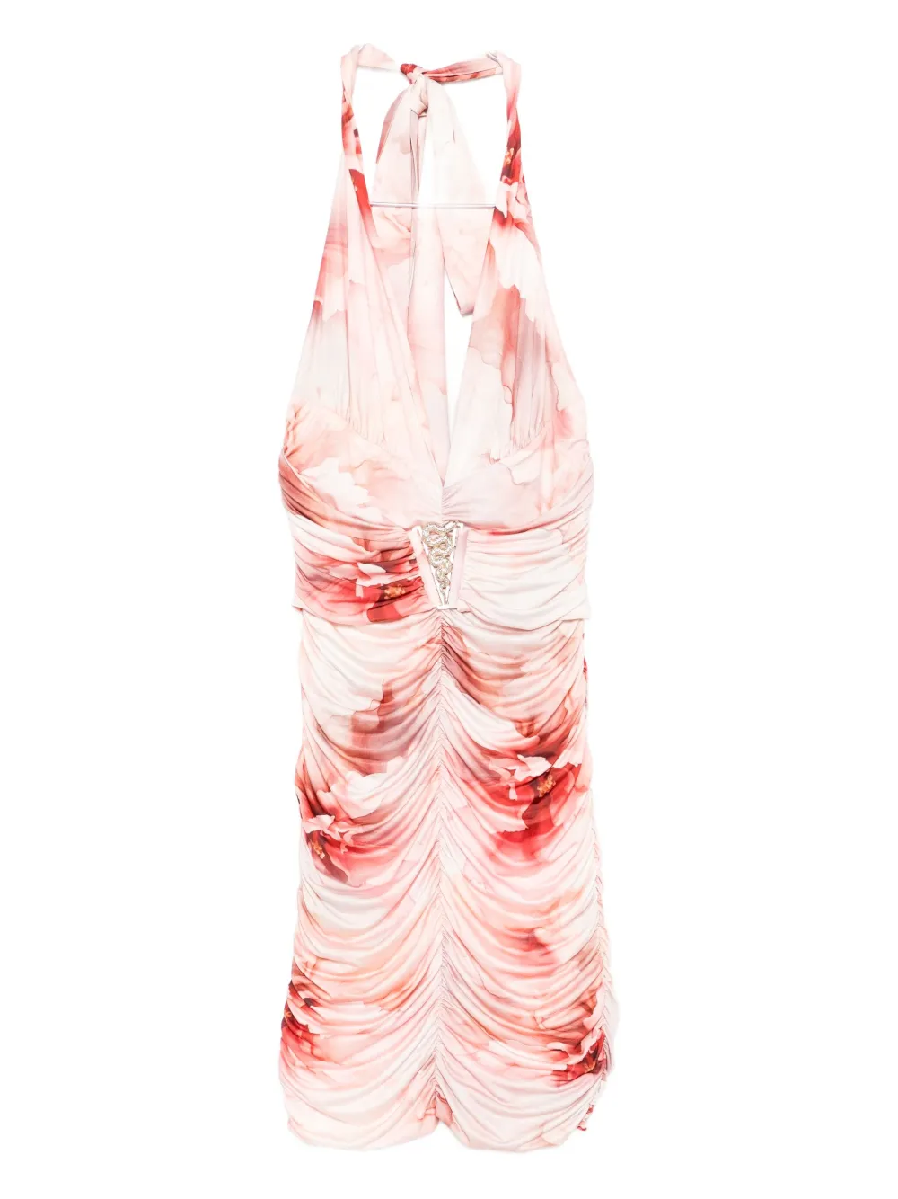 Babylone Paris V-neck floral-print mini dress Roze