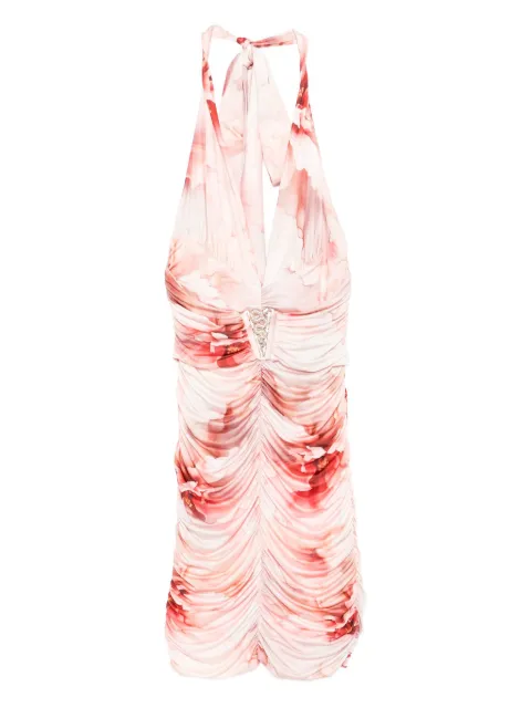 Babylone Paris V-neck floral-print mini dress