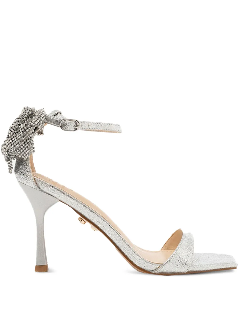 TWENTY FOURHAITCH 90mm crystal-embellished sandals Grey