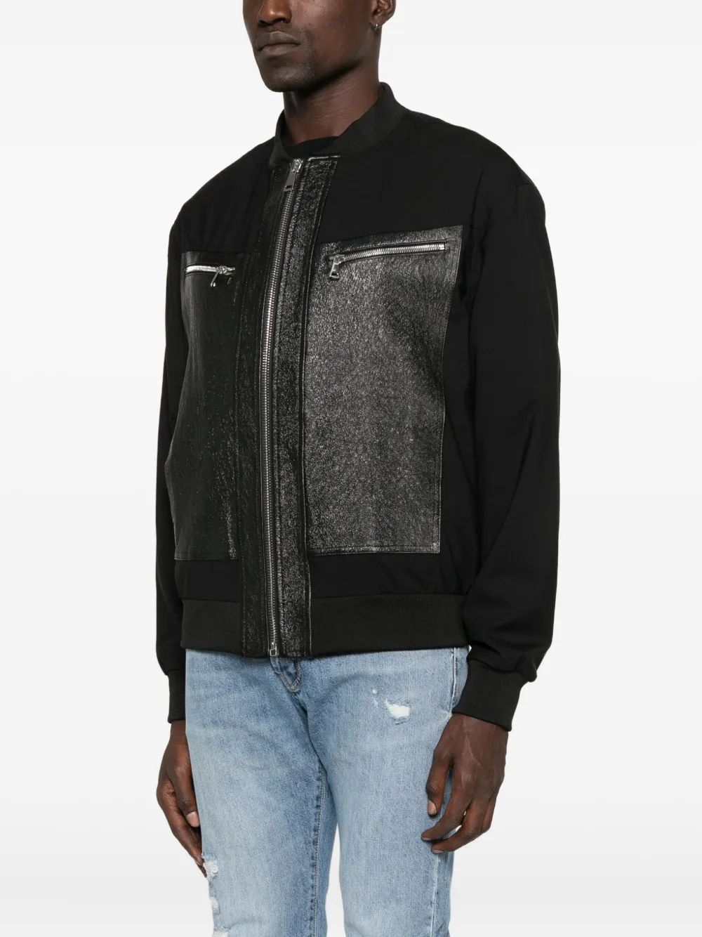  Yes London Panelled Zip-front Jacket - Black 