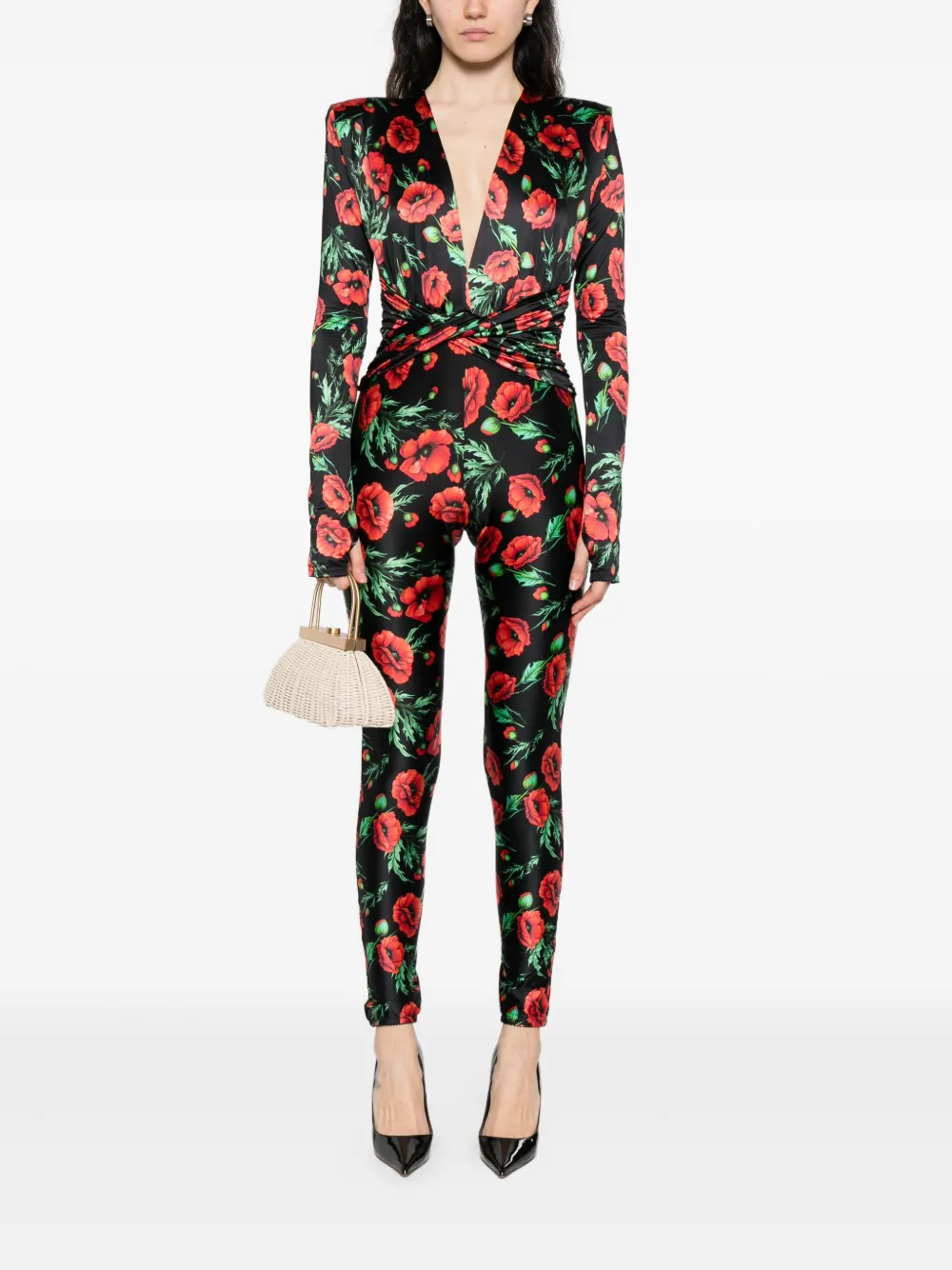 Mazzei flower-print jumpsuit - Zwart