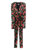 Mazzei flower-print jumpsuit - Black