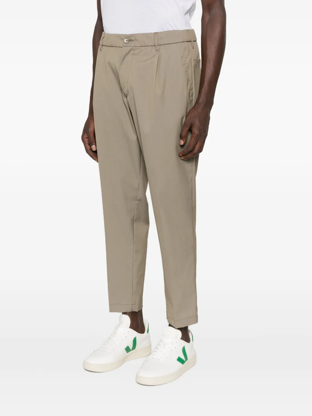 YES LONDON Plooibroek met elastische taille Groen