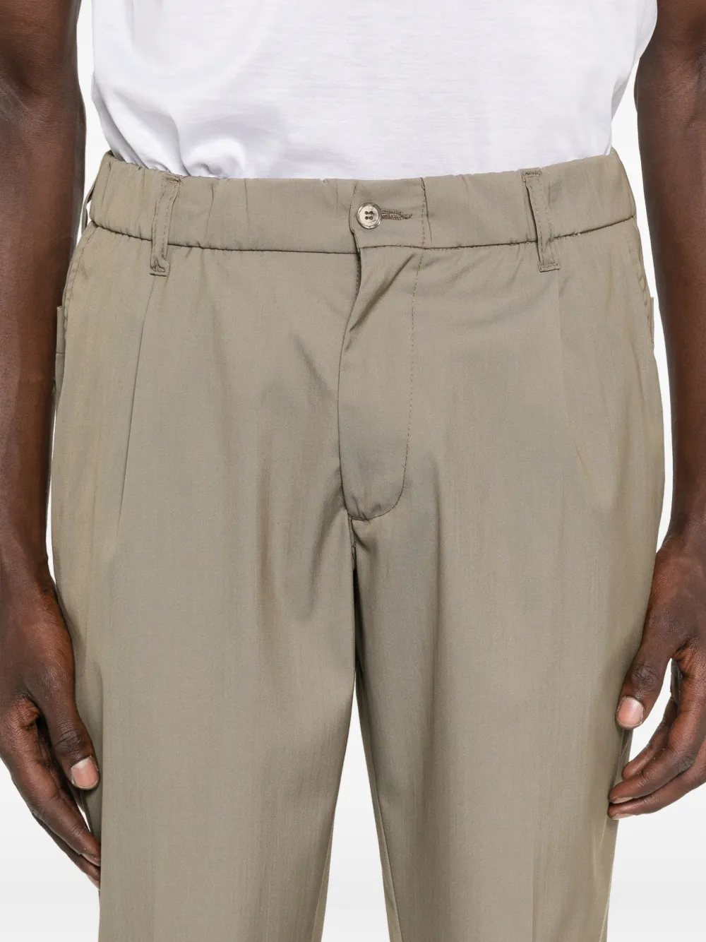 YES LONDON Plooibroek met elastische taille Groen