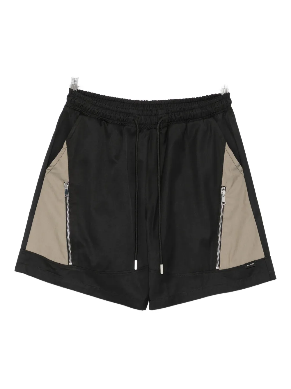 YES LONDON panelled zip-detail shorts - Nero