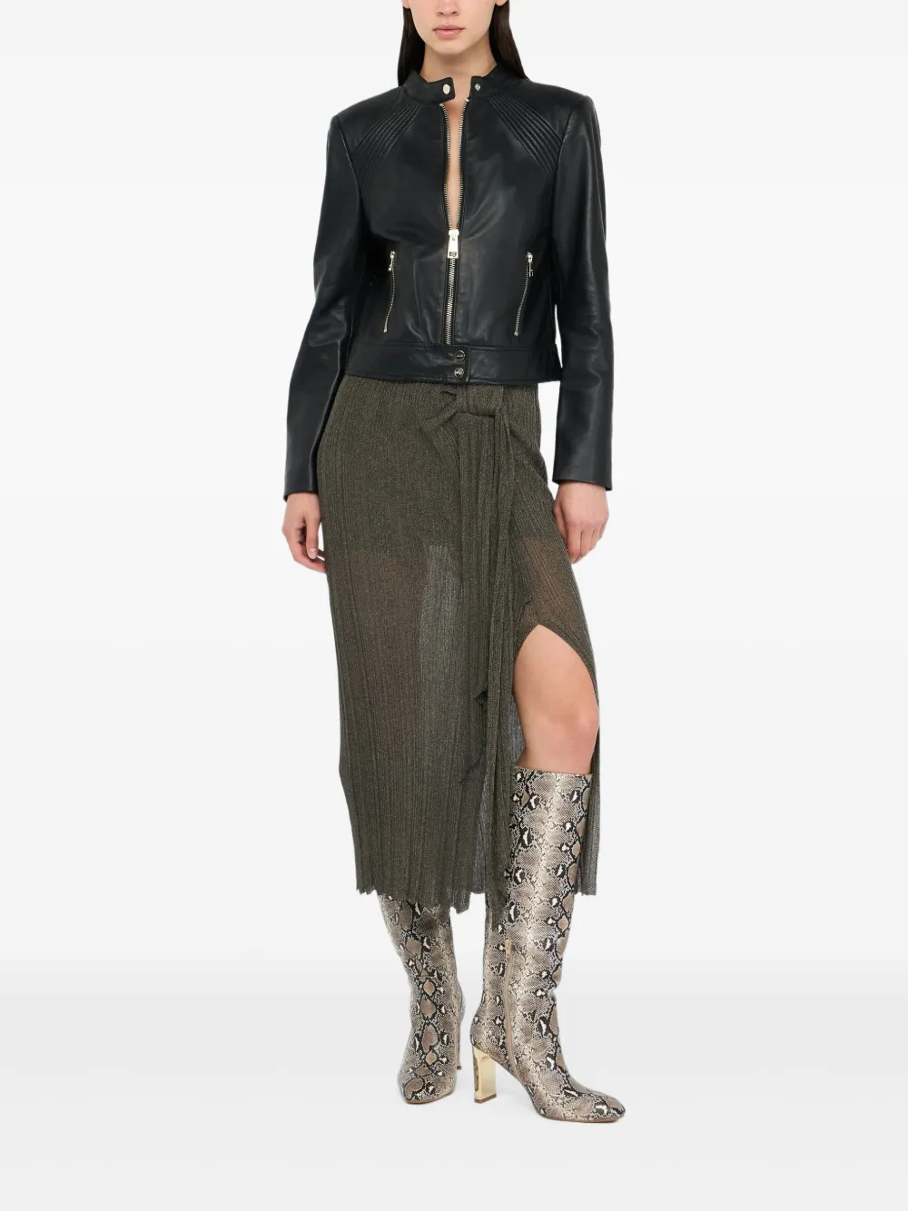 LIU JO zip-front leather jacket | Leather Jackets | Image 2