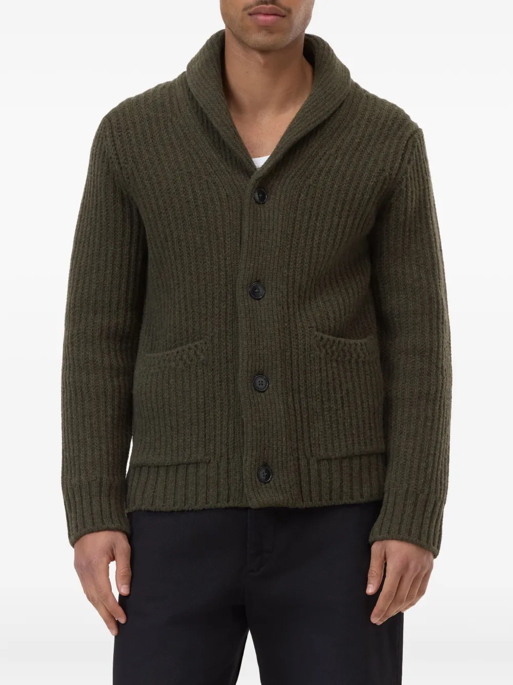 Closed Vest met sjaalkraag Groen