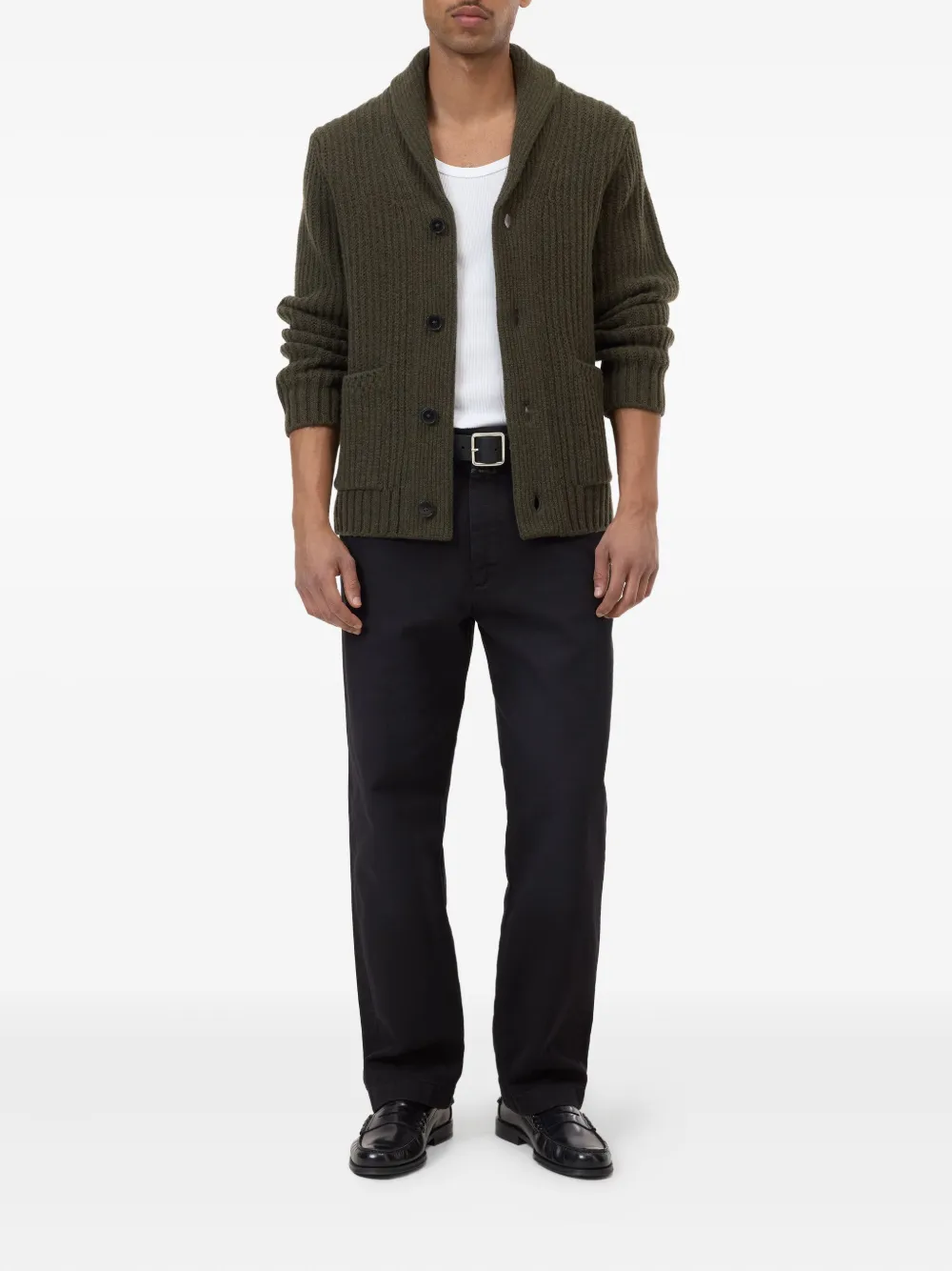 Closed Vest met sjaalkraag Groen