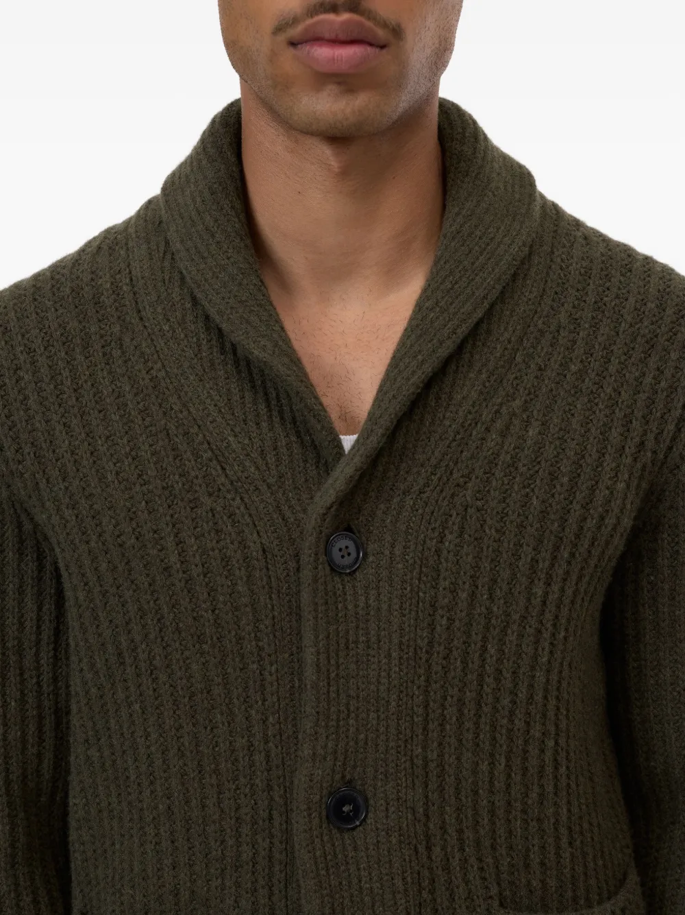 Closed Vest met sjaalkraag Groen