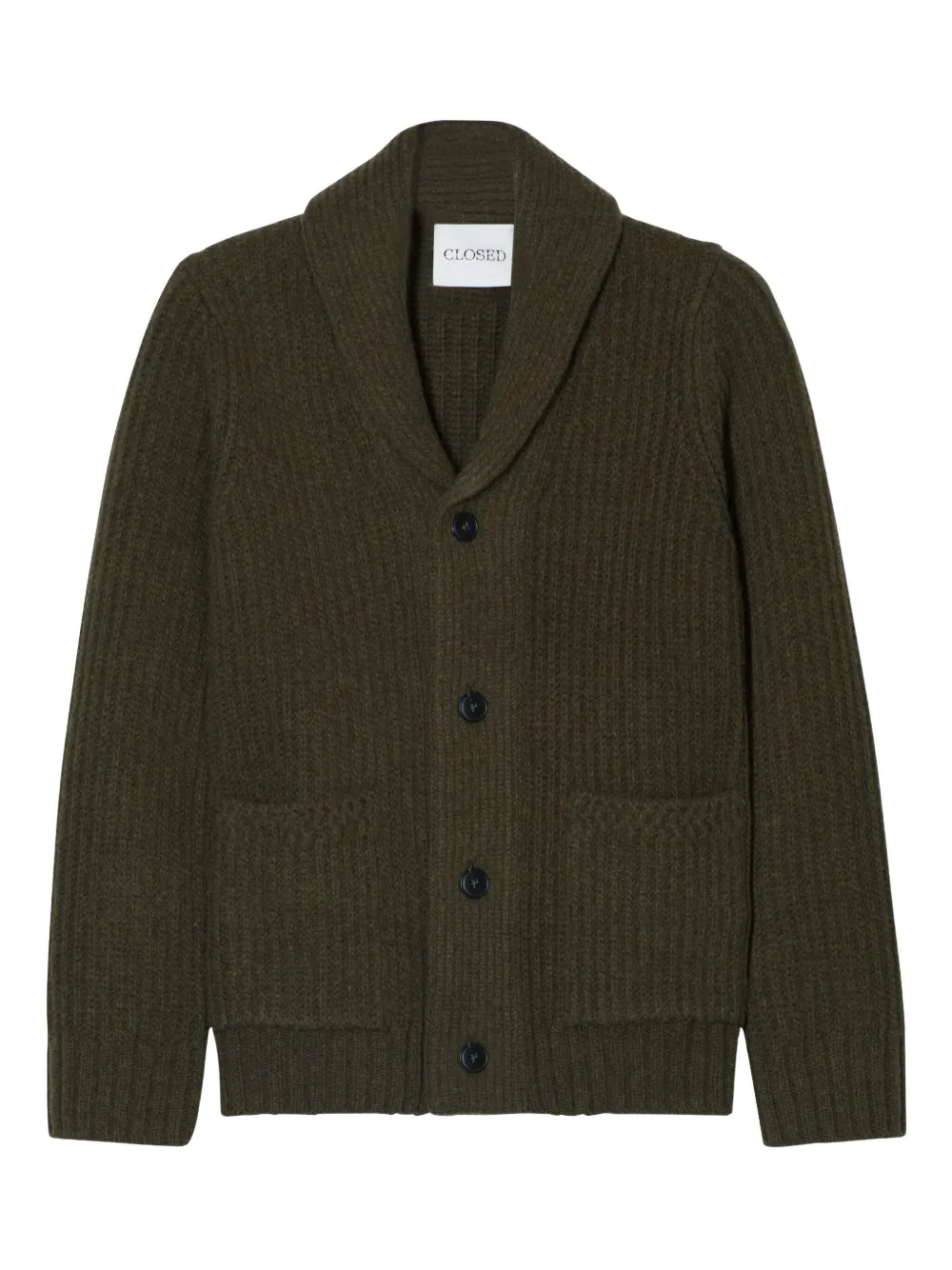 Closed Vest met sjaalkraag Groen