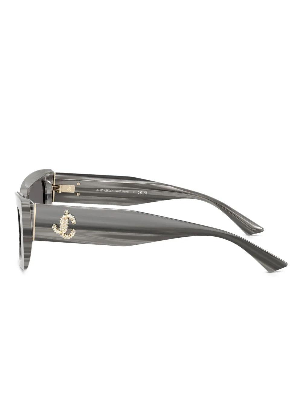 Jimmy Choo Eyewear Zonnebril met gestreept logo Zwart