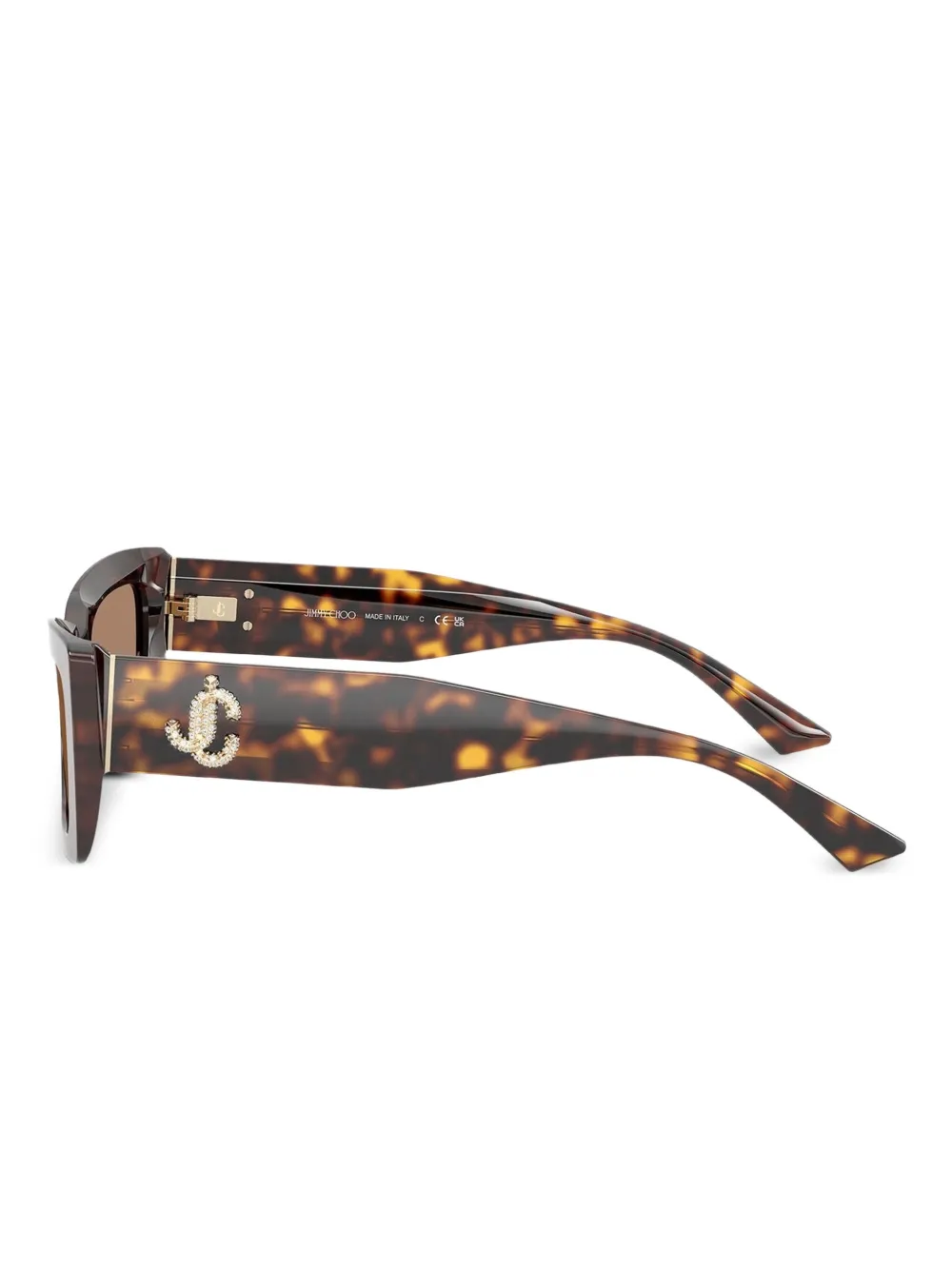 Jimmy Choo Eyewear Havana zonnebril met logo Bruin