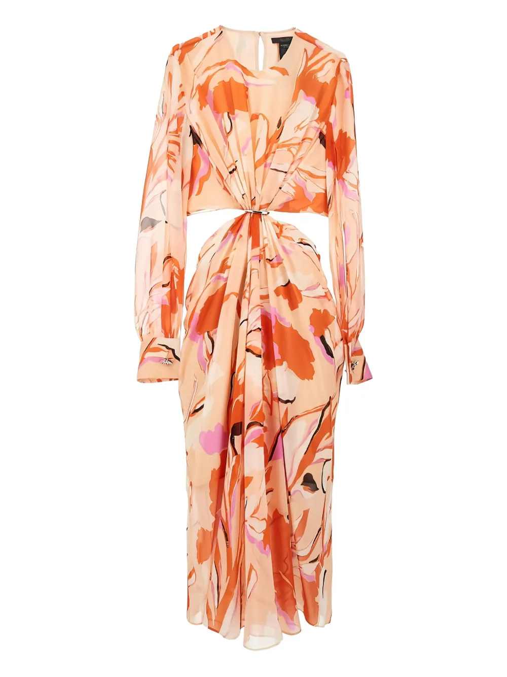 Max Mara Uitgesneden midi-jurk Oranje