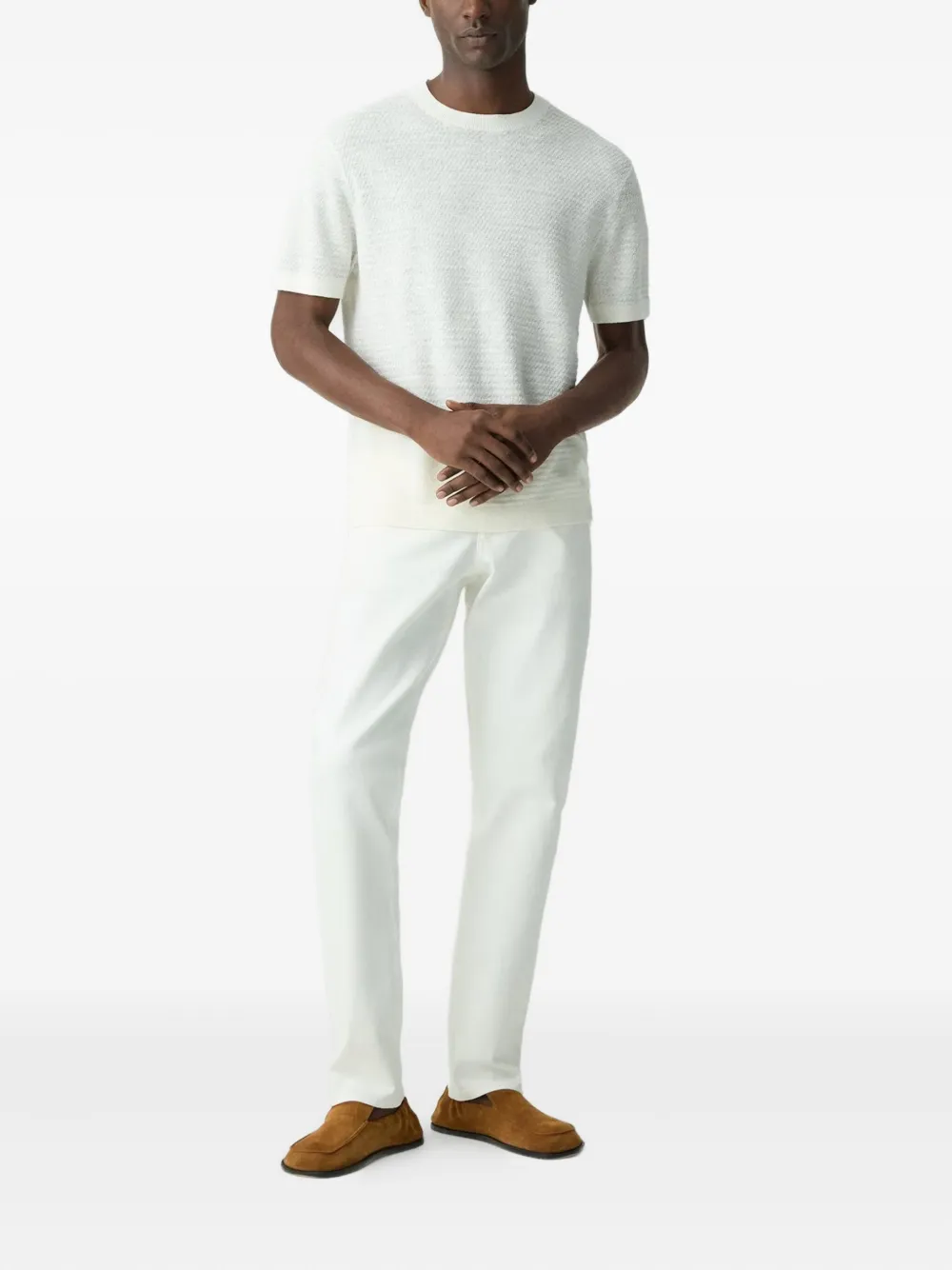 Theory linen-blend T-shirt - Wit