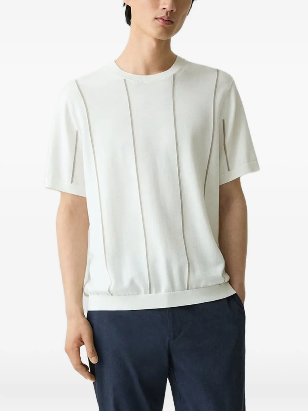 Theory pull rayé | blanc | Image 1