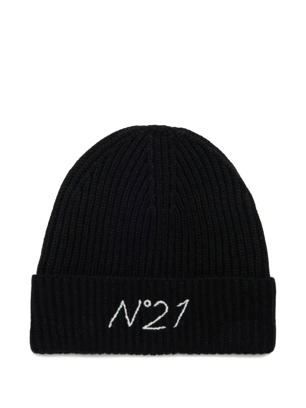 Nº21 Kids Ribgebreide muts Zwart
