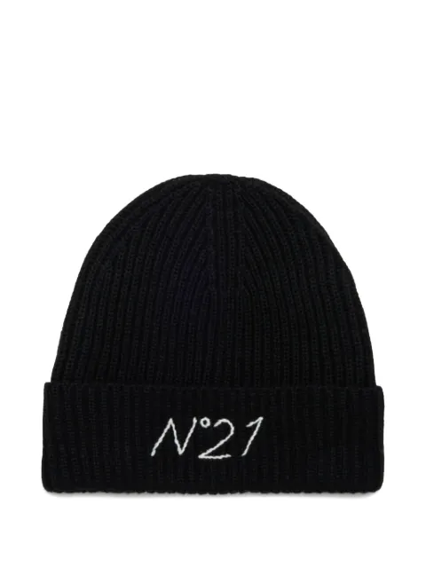Nº21 Kids ribbed-knit beanie