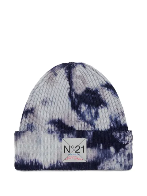 Nº21 Kids tie-dye ribbed beanie
