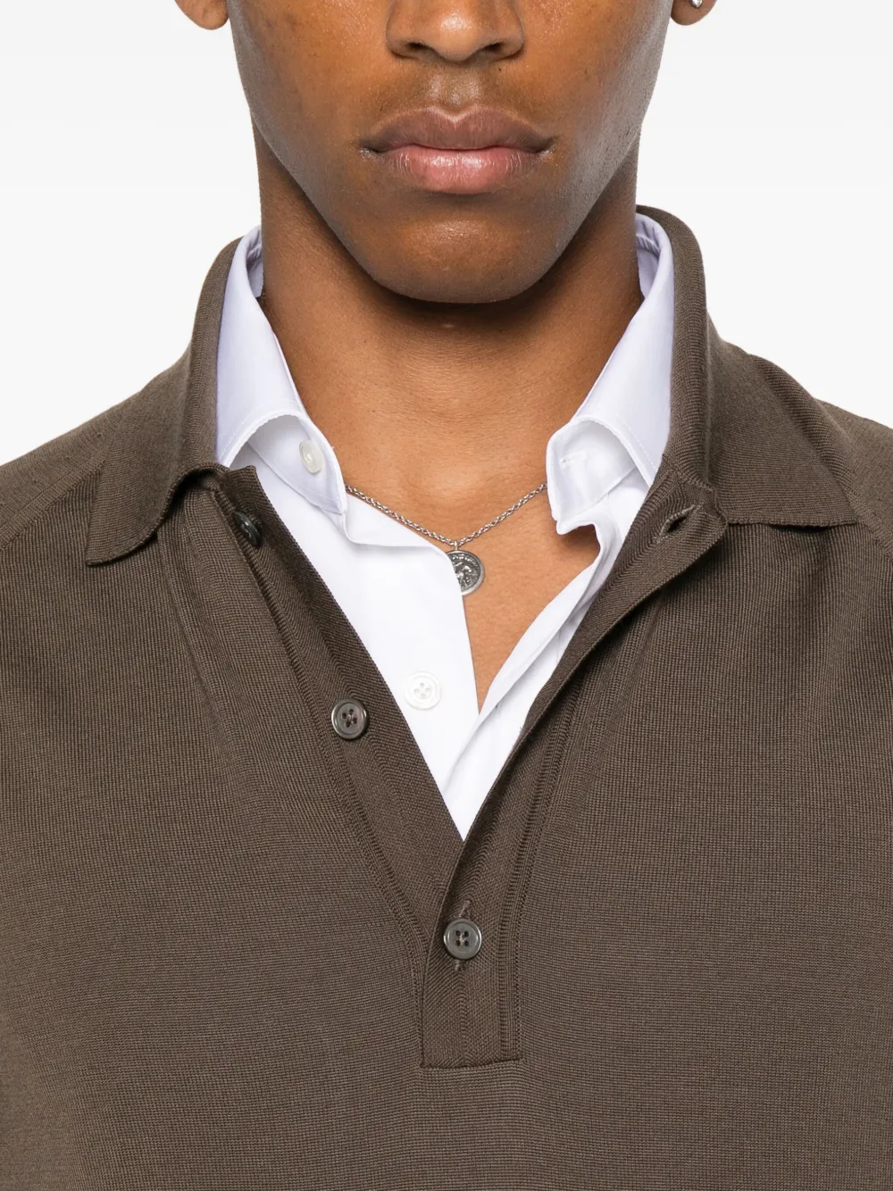 TOM FORD wool-blend polo shirt Bruin