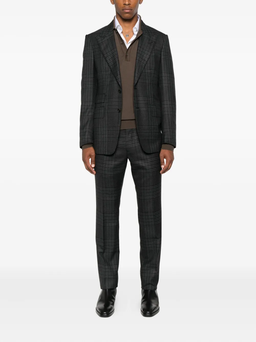 TOM FORD wool-blend polo shirt Bruin