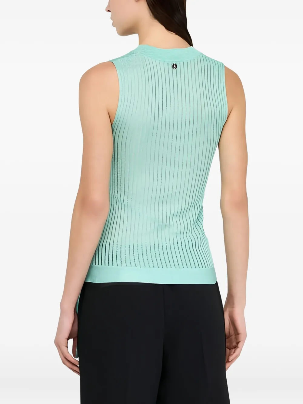 Liu •jo Ribbed Knit Top In Blue