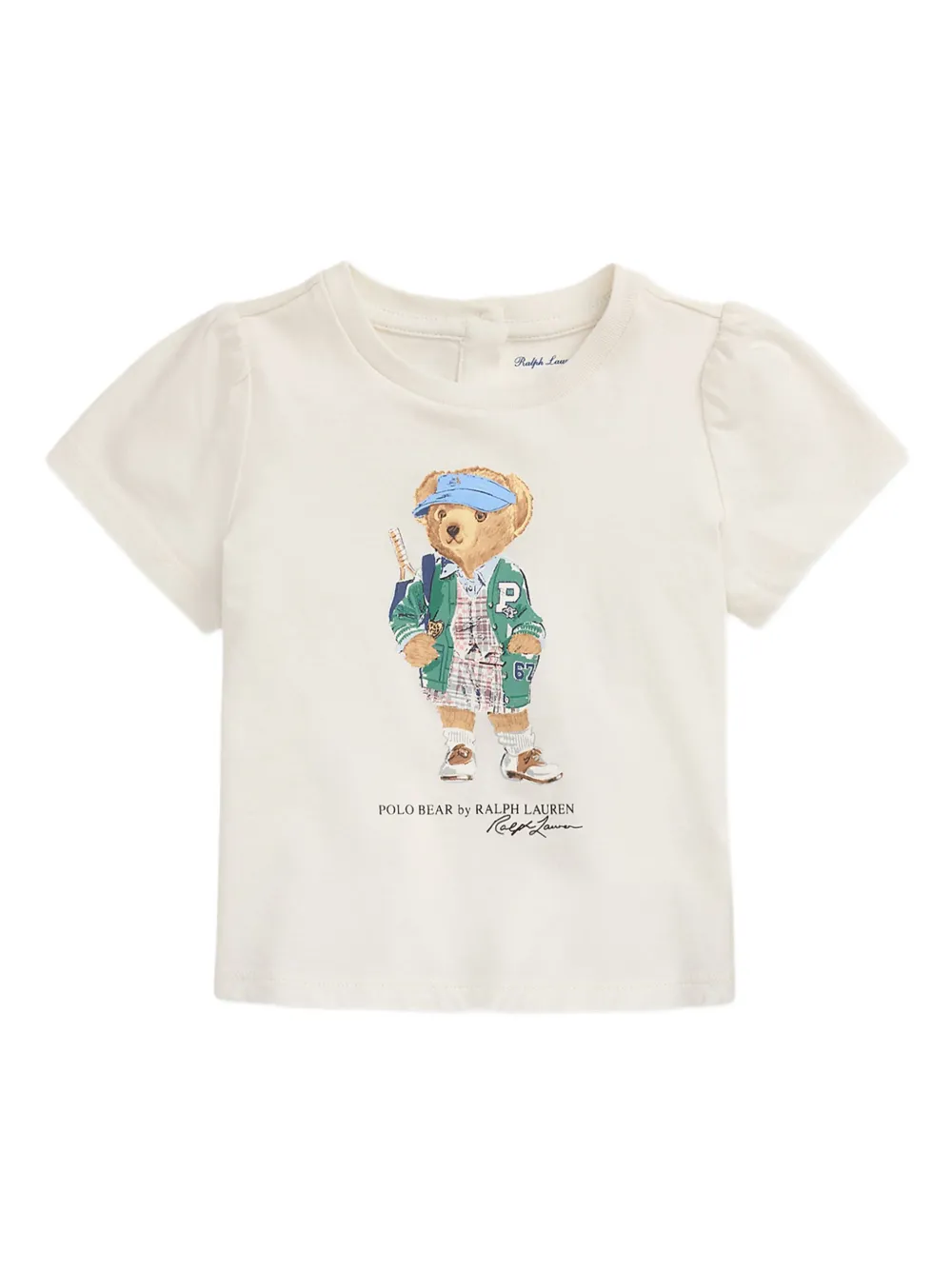POLO RALPH LAUREN KIDS T-shrit en geruite shorts met ruches Blauw